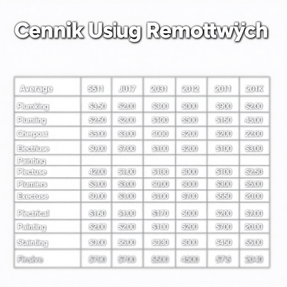 Cennik Usług Remontowych Kujawsko Pomorskie 2024